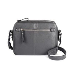 Womens Gray Faux leather crossbody